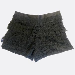 Vintage Black Crochet Lace Shorts ♠️